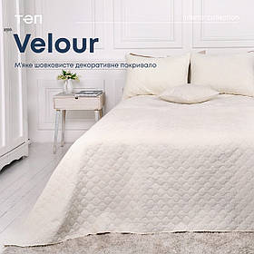 Покривало ТЕП "VELOUR" 150*210 см молочний/ромб круглий  Baumar - Завжди Вчасно