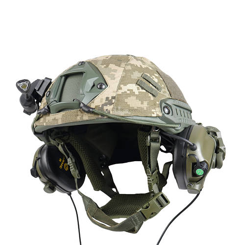 Полный Комплект Тактический Баллистический Шлем с Кавером Наушниками ...