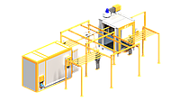 Линия порошковой покраски Butterfly - 1.3 для габаритов цеха: 13.8 м х 6.8 м