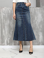 Юбка джинсова темно-синя текстиль 021535 - Розмір S