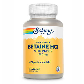 High Potency Betain HCl with Pepsin 650mg - 100 vcaps