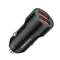 Автомобильное зарядное устройство BOROFONE BZ19B Wisdom 36W dual port QC3.0 car charger Black TS