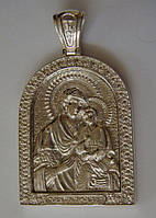 Подвес Богородица Святогорская 42310ММ, серебро 925 проба.
