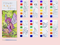 Розмальовка з фарбами та пензлем 8*19 см, блокнот, 3-6 років. Феї