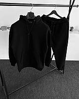 Костюм чорний чоловічий з капюшоном худі і штани - black Salex