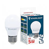 Лампа Enerlight LED G45 5W 4100K (яркий свет), 220V, цоколь E27