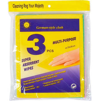 Універсальні багаторазові серветки 3 шт. різного кольору 31*38 см НМ3238