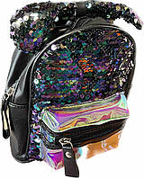 Детский рюкзак с блестками Stenson ST02162 20х17х8см черный