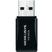 Wi-Fi адаптер Mercusys MW300UM Mini USB IEEE802.11b/g/n WPA WPA2 2.4GHz Black