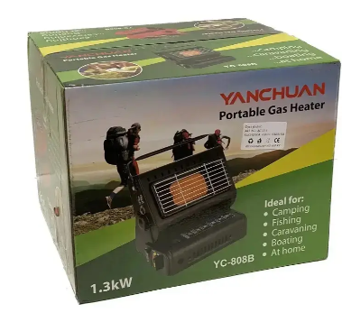 Обогреватель газовый туристический Yanchuan YC-808B 1.3 кВт для обогрева и приготовления пищи Jb - фото 2 - id-p2090457849