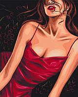 Картины Рисование по номерам Девушки 40x50 Картины по номерам для взрослых Соблазнительный красный Brushme