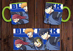 Чашка "Синя в'язниця: Блю Лок" / Кружка Blue Lock №1 Салатовий