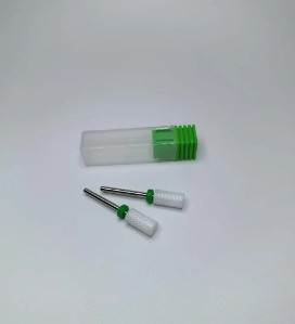 Фреза керамічна насадка циліндр для манікюру, зелена, фото 1