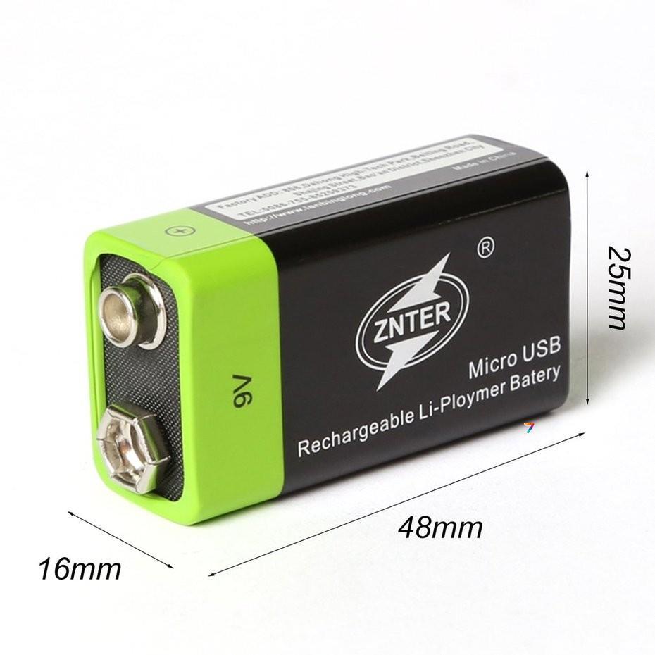 Акумулятор Size:6F22 MicroUSB 600 mAh 9 V Літій-полімерний акумулятор Крона, що заряджається через роз'єм Micro