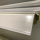 Цінникотримач білий 39х1000 на защелці до полиць торгового стеллажа, фото 2