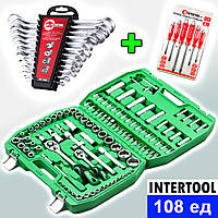 Набор инструментов для механика 108ед + 12шт ключей + 6шт ударных отверток, IOL