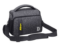 Сумка до фотоапарата Nikon D + дощовик Сірий з чорним (IBF058SB1) KB, код: 6552824