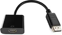 Відео перехідник (адаптер) DP (DisplayPort) в HDMI Black