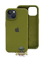 Чехол с закрытым низом на Айфон 13 Хаки / Silicone Case для iPhone 13 Army Green