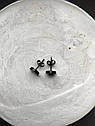 Сережки гвоздики чорні 0,7см унісекс пірсинг у вухо нержавіюча сталь, фото 4