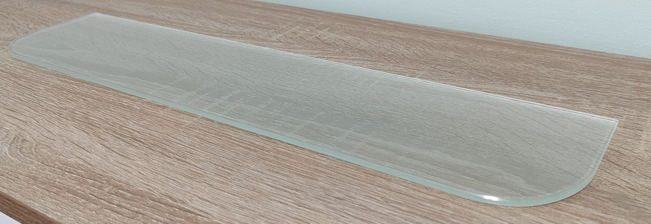 Полиця скляна пряма 6 мм біла матова 50 х 10 см