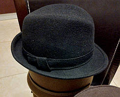 Чоловічий капелюх з фетру маленькі поля 57 58 59 чорна