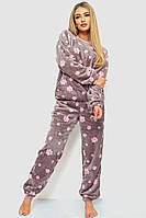 Пижама женская плюшевая, цвет серо-розовый, размер 44-46, 102R5241