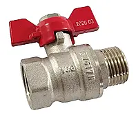 Кран кульовий V&G Optima 3/4" ВЗ (червоний метелик) {21}