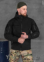 Весенняя тактическая куртка черная Softshell, Тактическая армейская курточка, Штурмовая черная куртка, L