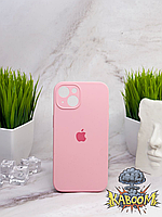 Чехол с закрытой камерой и низом на Айфон 14 Розовый / Silicone Case для iPhone 14 Light Pink