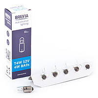 Лампа накаливания Brevia T4W 12V 4W BA9s CP, 10шт