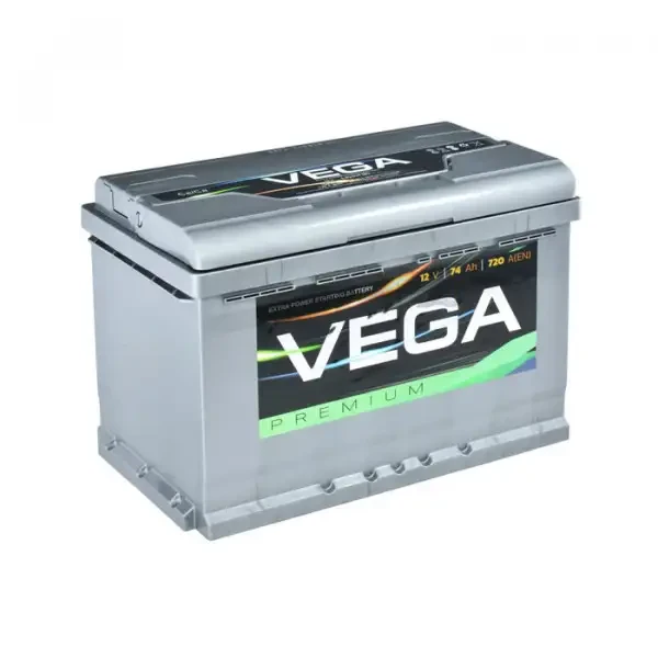 Акумулятор автомобільний VEGA Premium 74 Ah (R+) (720А)