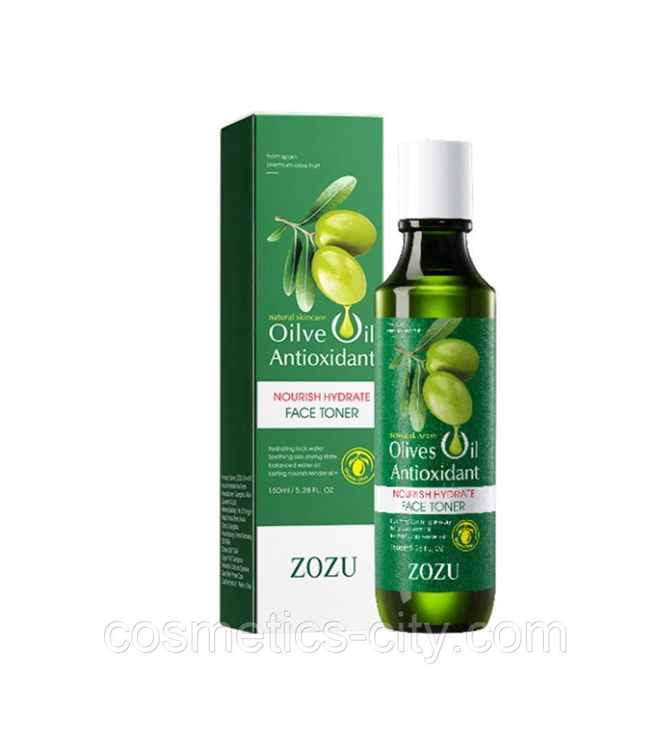Зволожувальний тонер для обличчя з екстрактор оливи Zozu, 150 г, фото 1