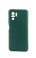 Чехол Silicone Case для телефона Xiaomi Redmi Note 10 / Redmi Note 10s бампер с микрофиброй зеленый