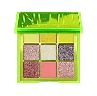Палетка теней для век Huda Beauty Neon Obsessions Eyeshadow Palette (9 в 1) Зелёный