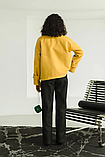 Укорочене молодіжне пальто вільного крою кашемірове якісне демі 42-52 розміри різні кольори гірчичне, фото 2