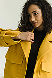 Укорочене молодіжне пальто вільного крою кашемірове якісне демі 42-52 розміри різні кольори гірчичне, фото 6