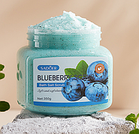 Натуральный скраб для тела с солью и экстрактом голубики Sadoer Blueberry Bath Salt, 350 мл.