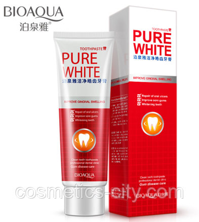 Зубная паста Bioaqua Pure White с ароматом клюквы и мяты, 120 г., фото 1