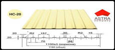 Профнстил НС-20 Астра 0.45 мм Polysteel/PEMA/RAL, фото 4