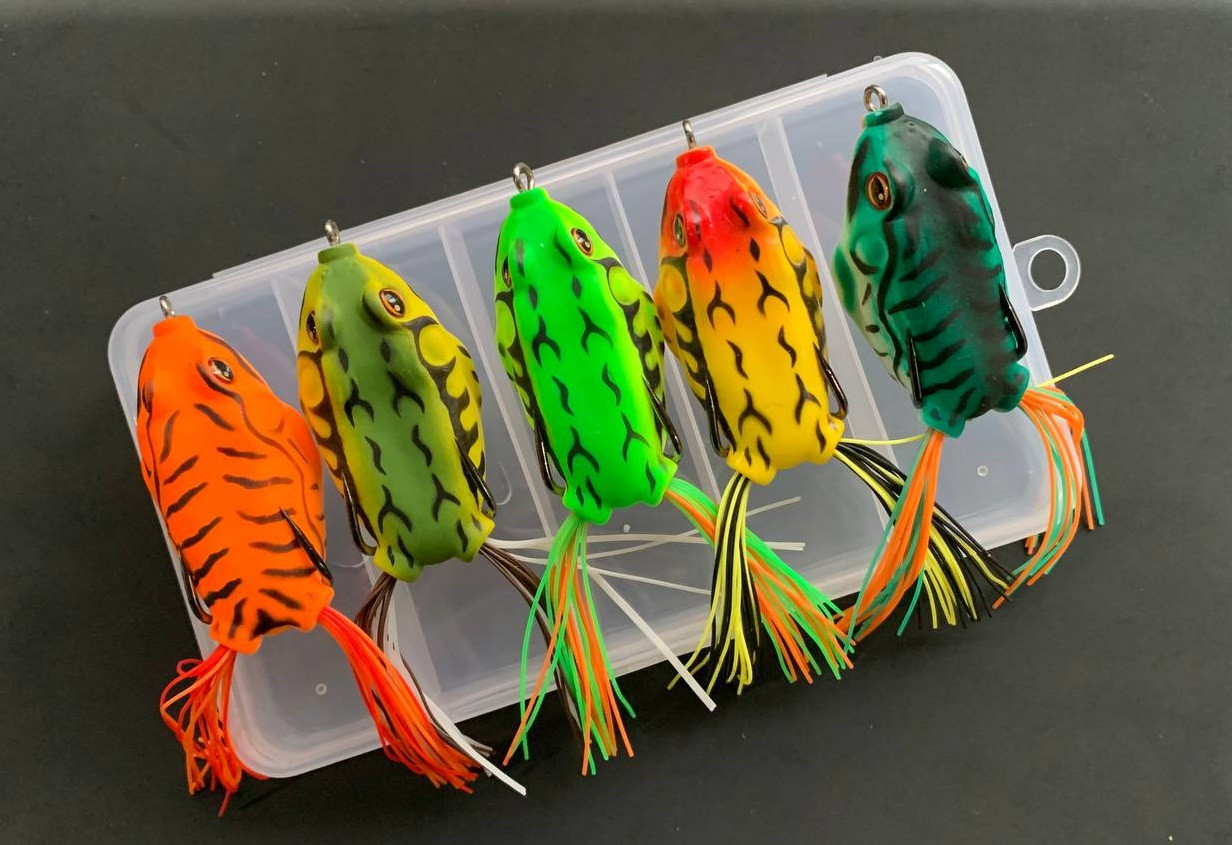 Набір Воблер Fishing D-Frog 5.5см Поверхнева жаба незачіпляння Thunder Frog воблер Жаба 5шт+коробка
