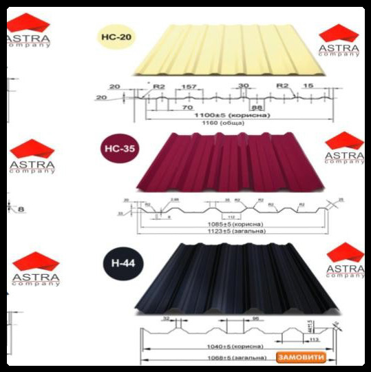 Профнстил НС-20 (2 сторонний) Астра 0.42 мм Polysteel / PEMA / RAL - фото 6 - id-p2090534661