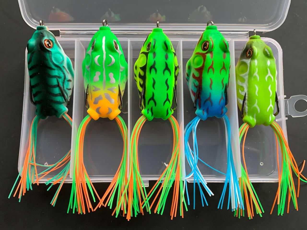 Набір Воблер Fishing D-Frog 5.5см Поверхнева жаба незачіпляння Thunder Frog воблер Жаба 5шт+коробка