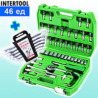 Инструменты для ремонта авто 46ед (1/4) + набор ключей 6шт, Набор инструментов для дома в чемодане, ALX