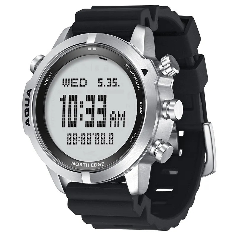 Чоловічий водонепроникний наручний годинник North Edge Aqua для дайвінгу 10bar з компасом та барометром