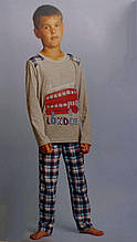 Дитяча піжама бавовняна для хлопчика з брюками ELLEN "Автобус" 001\003 Сірий