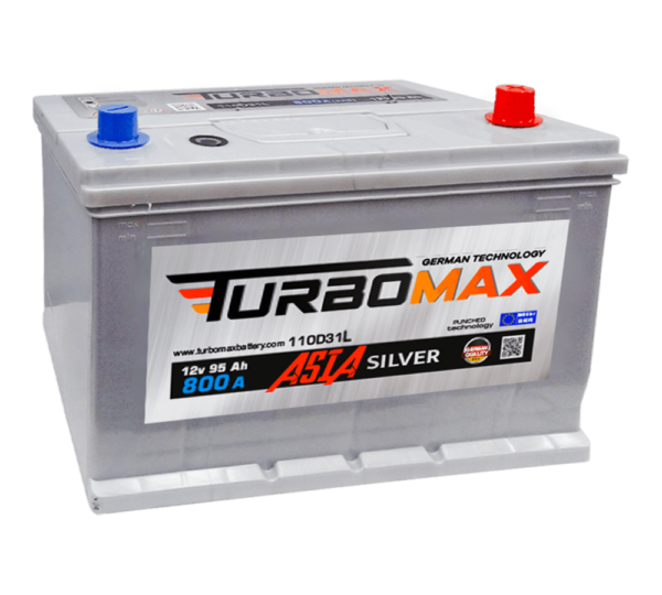 Акумулятор автомобільний TURBOMAX Asia 95 Ah (R+) (800A) 110D31L