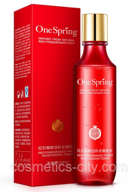 Тонер для лица One Spring Red Pomegranate Toner с экстрактом граната, 150 мл., фото 1