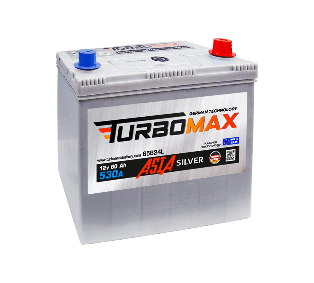 Акумулятор автомобільний TURBOMAX Asia 60 Ah (R+) (530A) 65B24L Honda