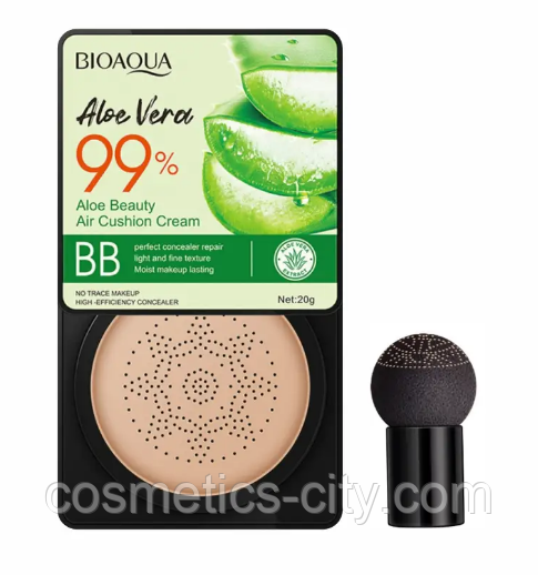 Кушон с алое вера Bioaqua Aloe Vera 99% Air Cushion BB Cream, 20 г., фото 1